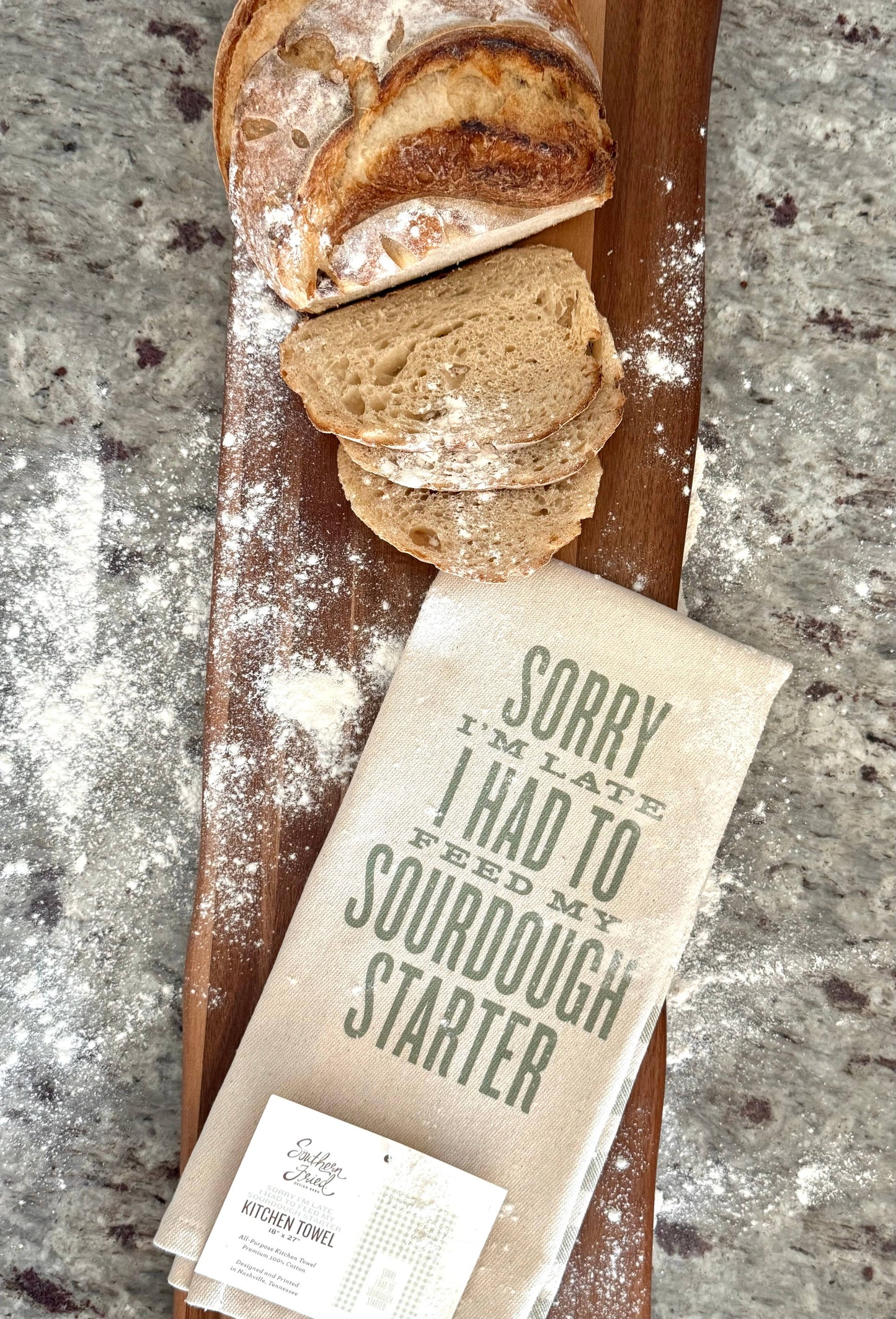 Sorry I'm Late... Sourdough Starter Kitchen Towel