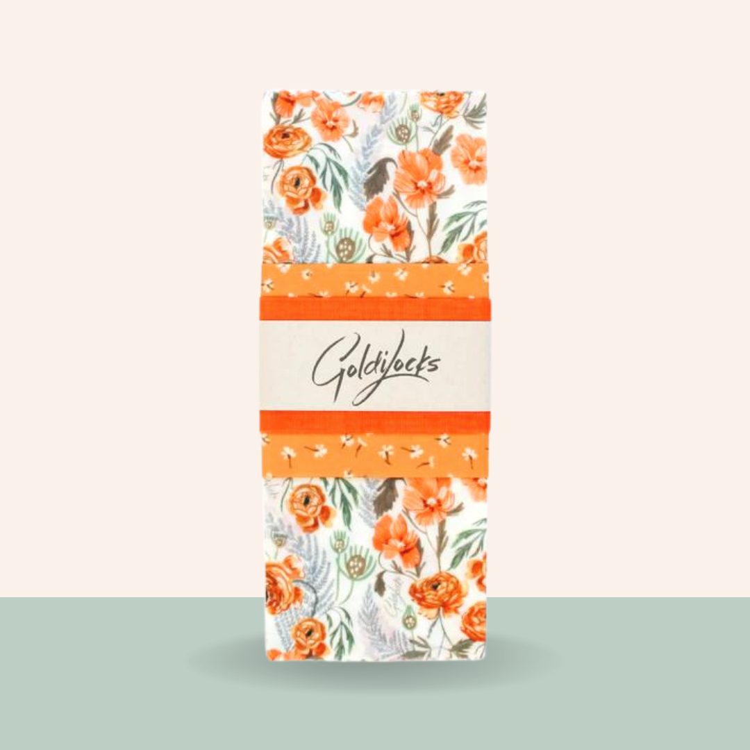 Reusable Beeswax Food Wraps: Golden Floral Set of 3