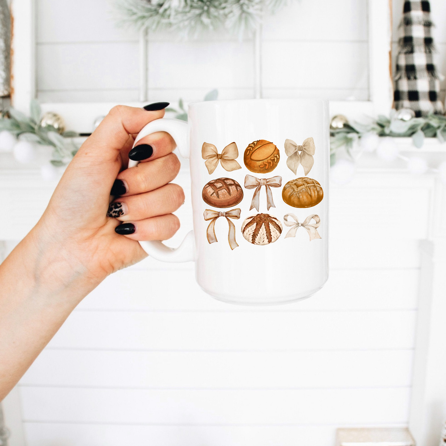 15oz Coffee Mug, Sourdough, Bow, Girly Mug