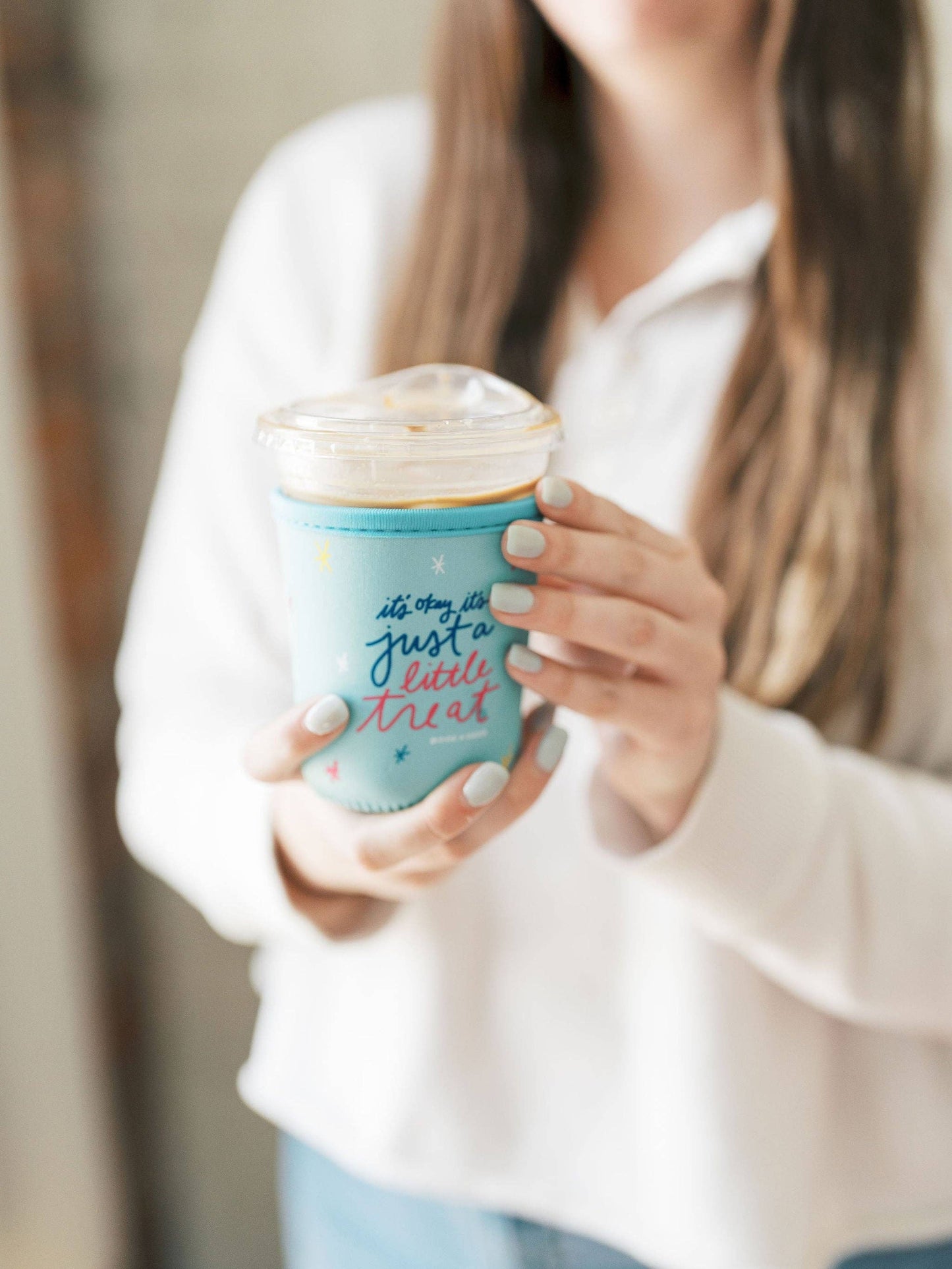 Just A Little Treat Drink Sleeve | Iced Coffee Koozie