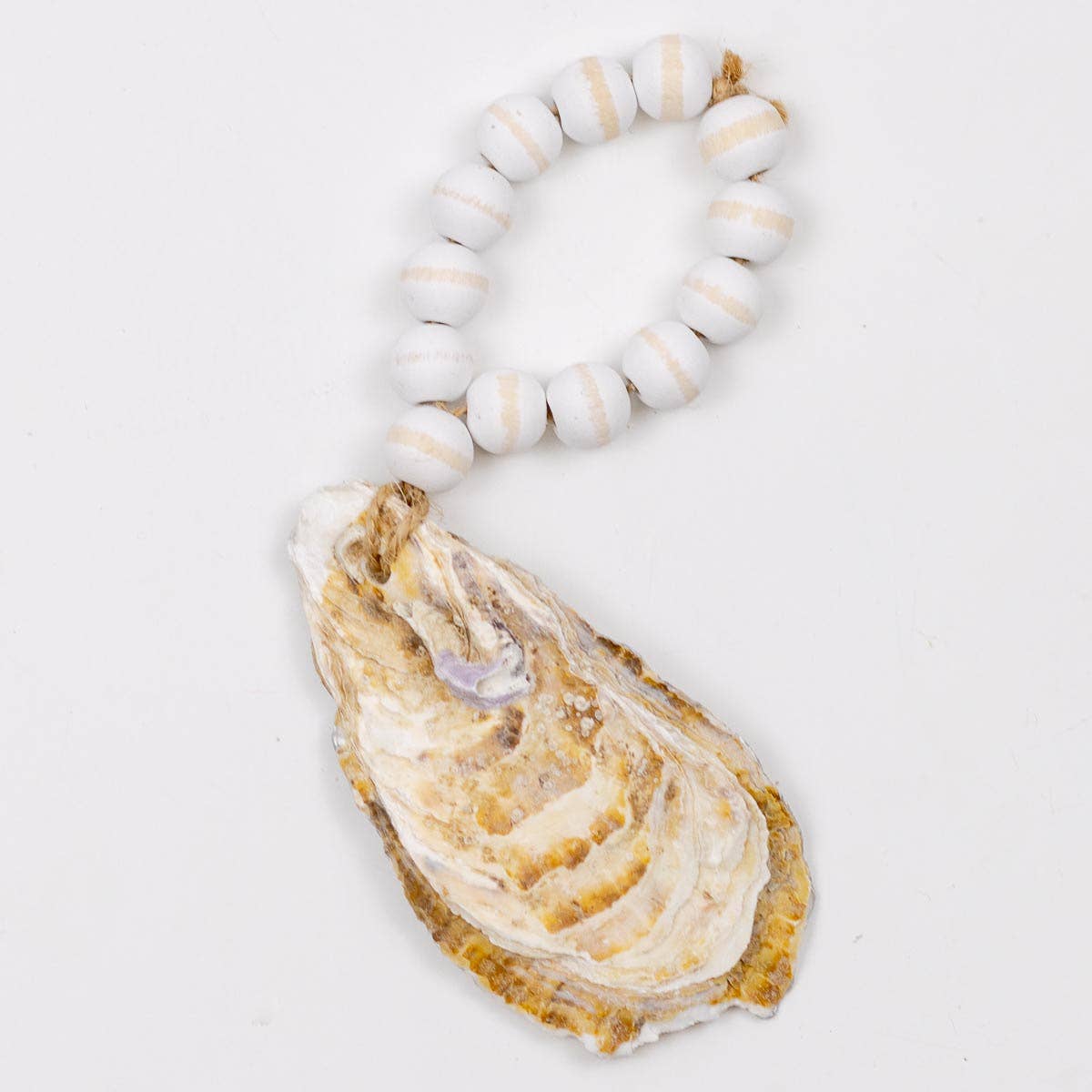 Oyster Bead Ornament White/Silver