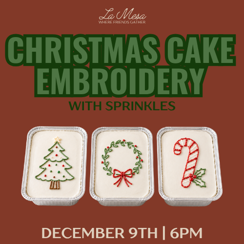 Christmas Cake Embroidery (with sprinkles)