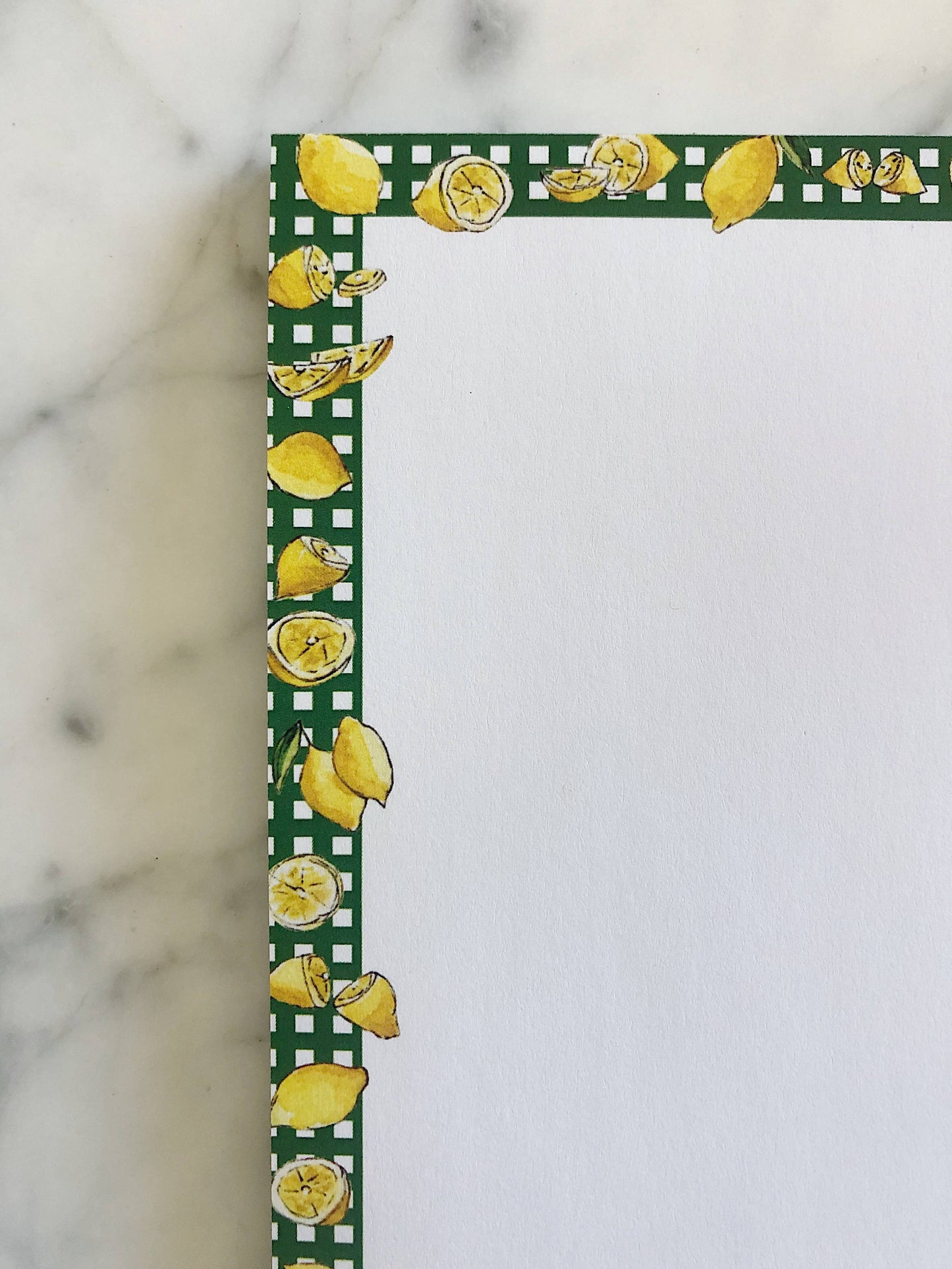 Lemon Green Gingham Notepad
