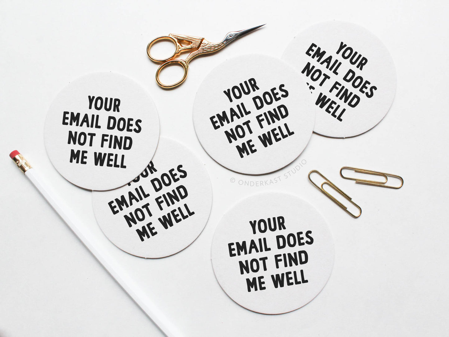 Your Email Does Not Find Me Well Letterpress Coaster Set