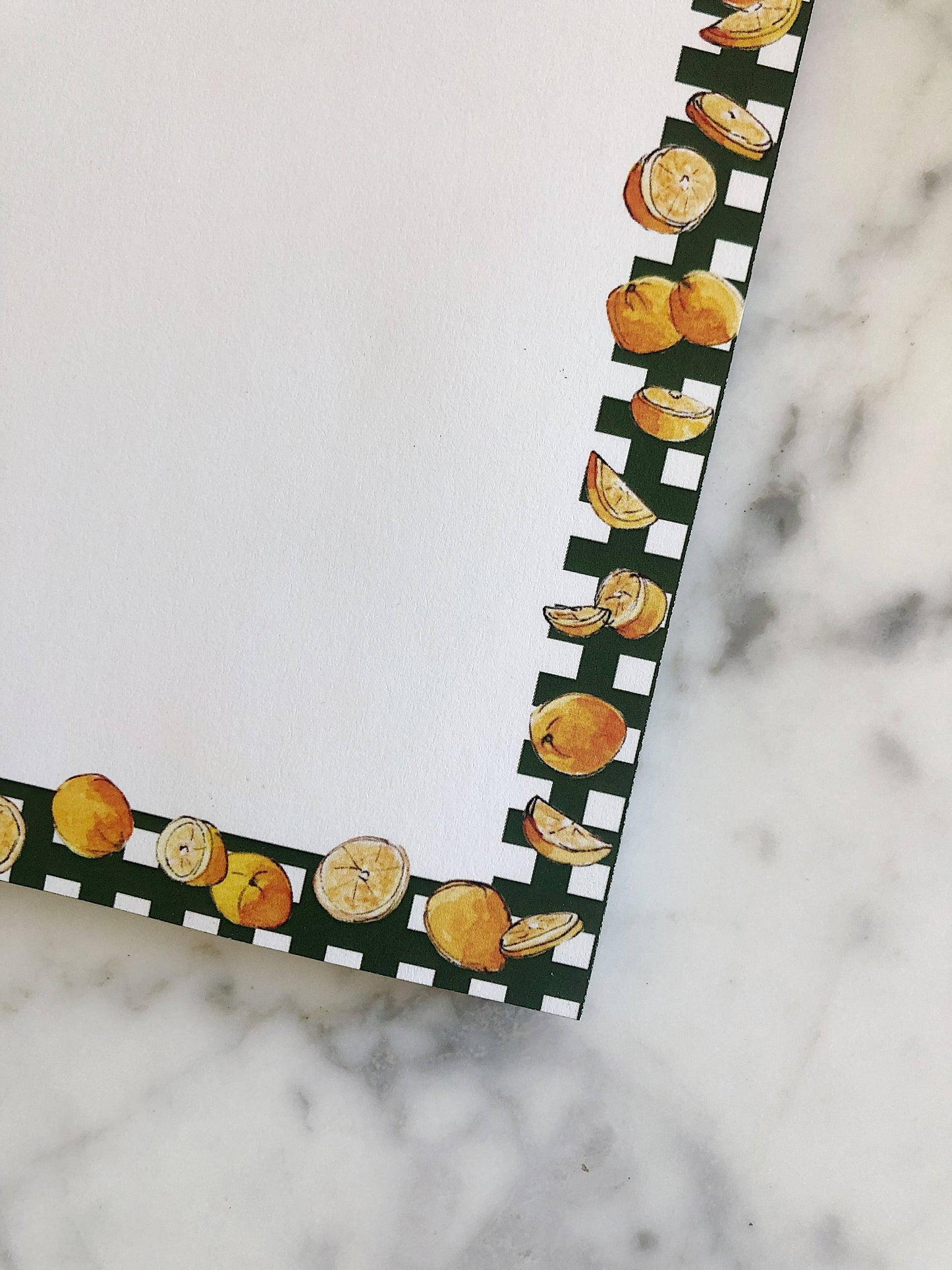 Orange Green Gingham Notepad