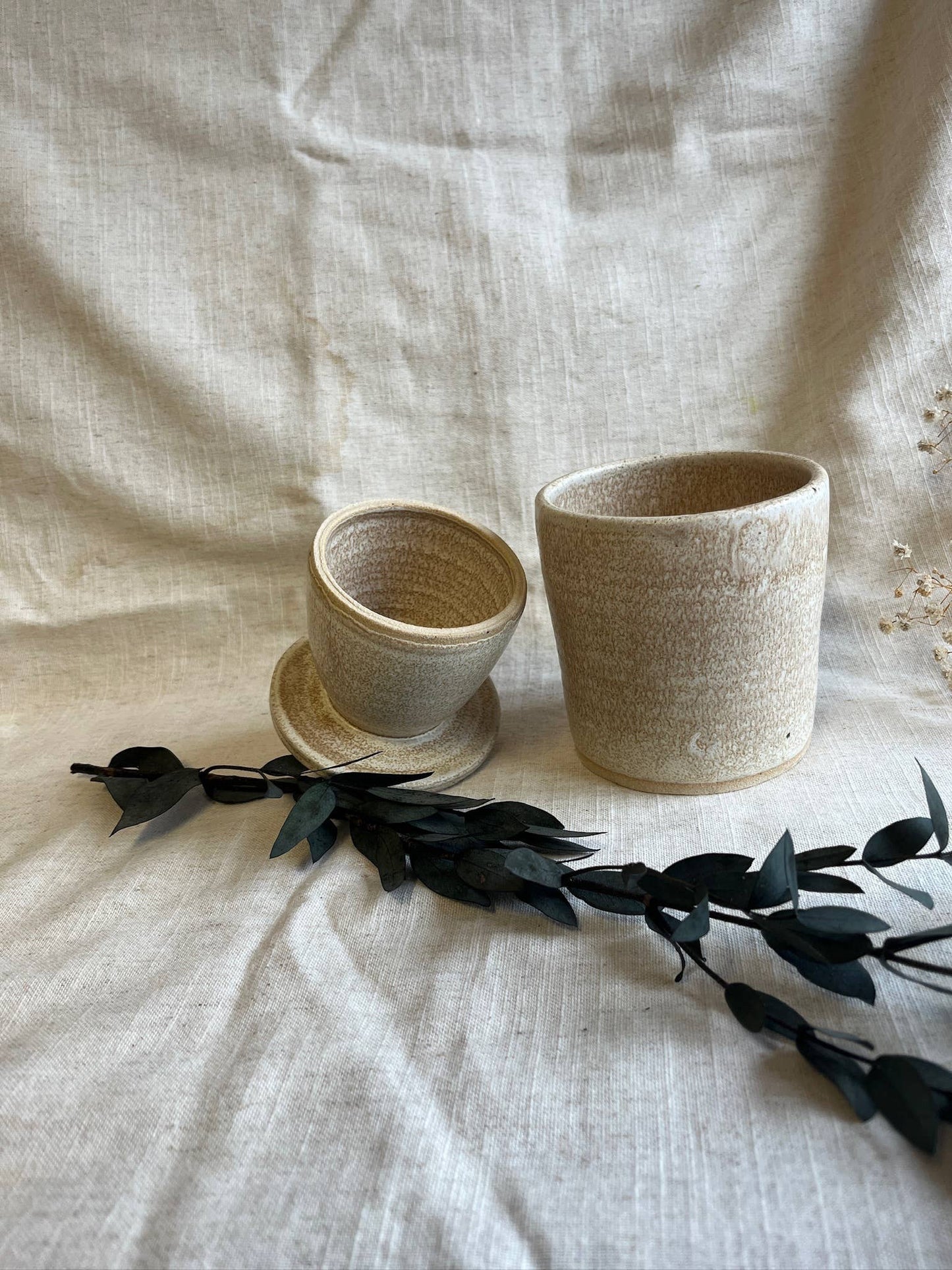 Cream Handmade Ceramic Butter Crock