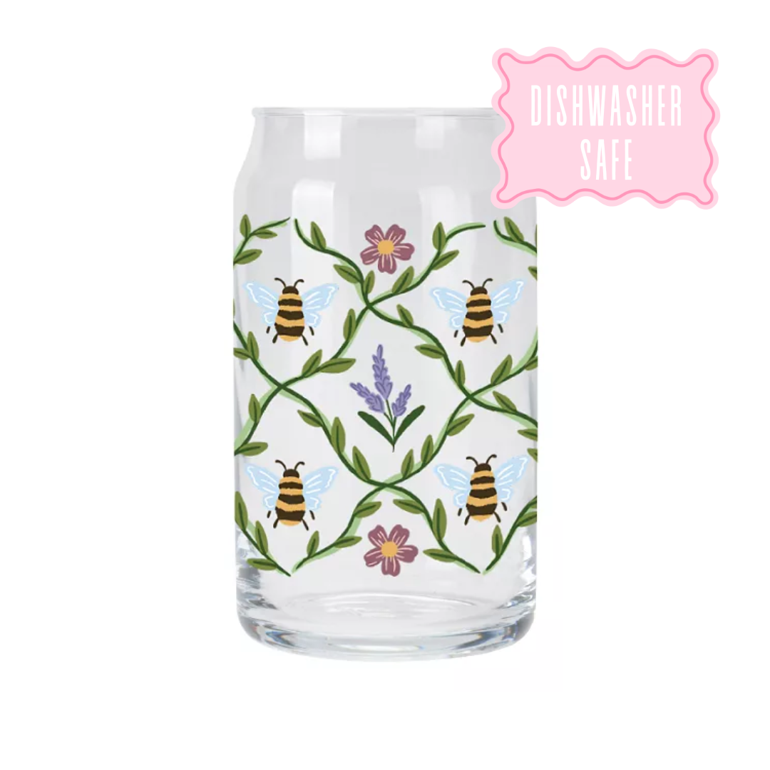 Bee Garden | Libbey Glass Beer Can Iced Coffee Glass