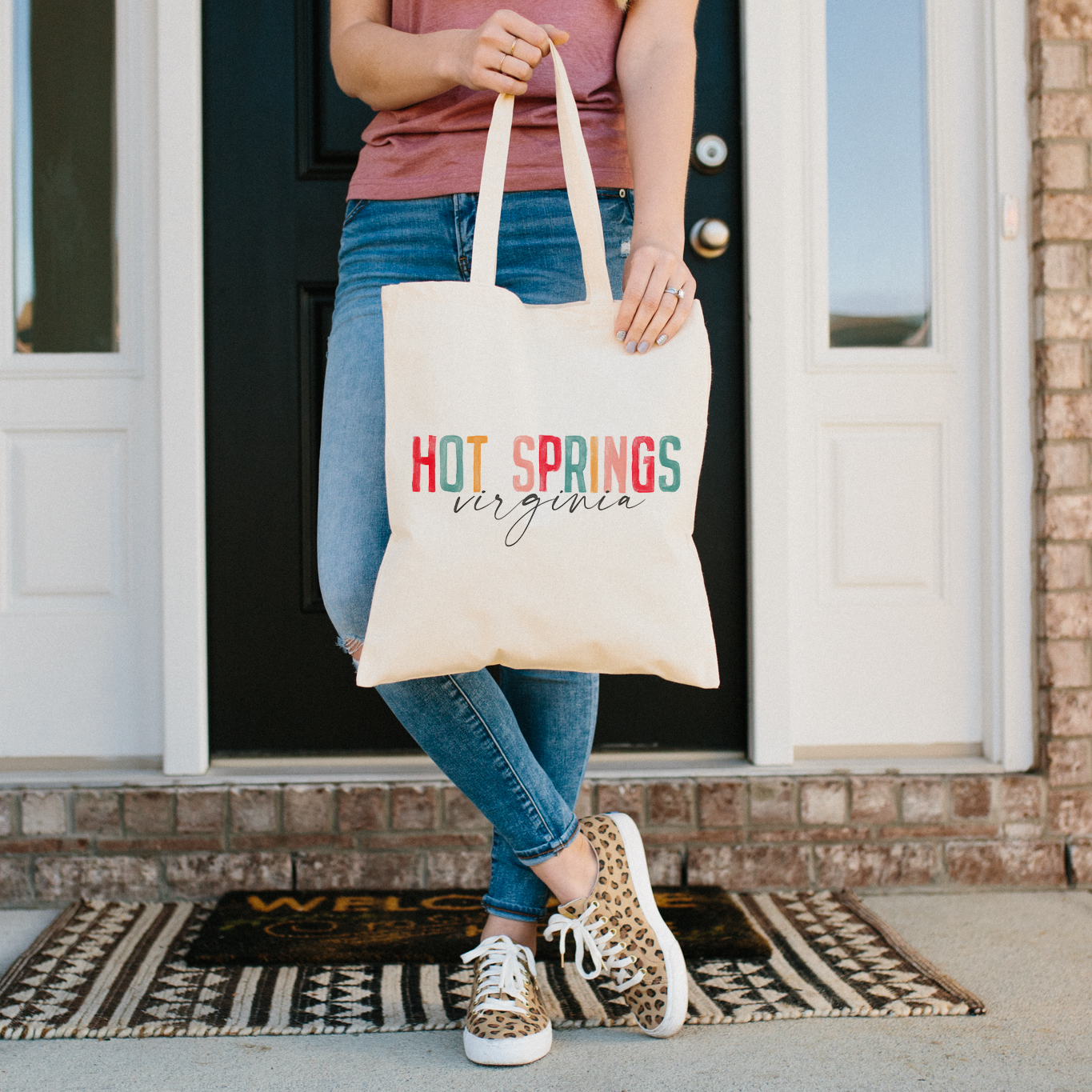 Watercolor City Canvas Tote