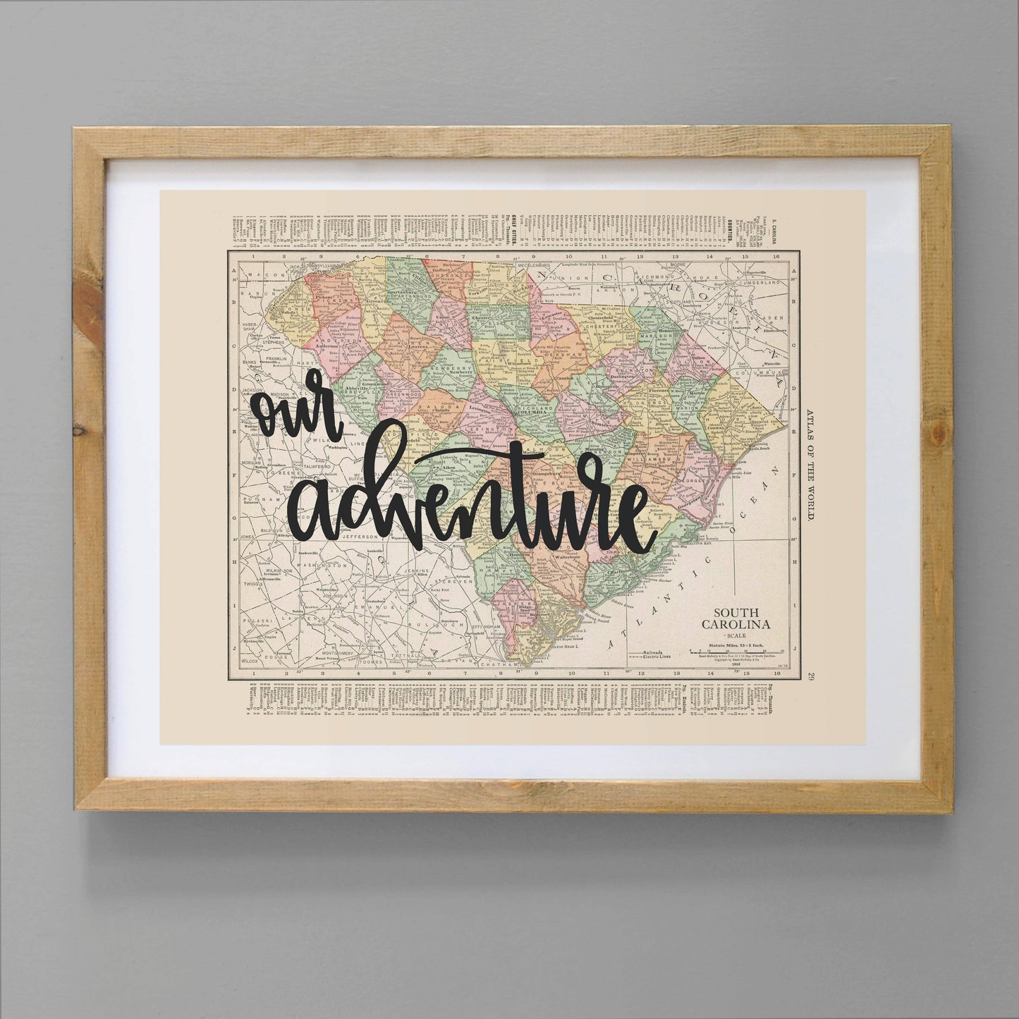 Vintage Map Prints - South Carolina