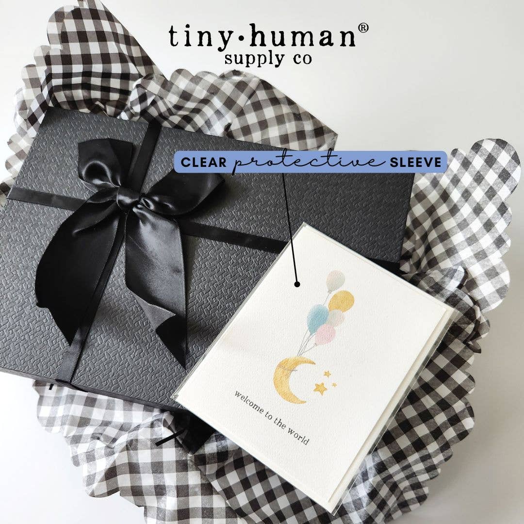 Baby Birth & Baby Shower Cards - Moon & Balloons