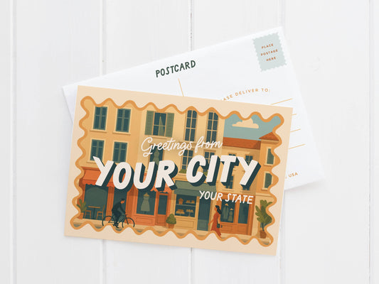 Custom Greenwood Main Street Scenery Postcard