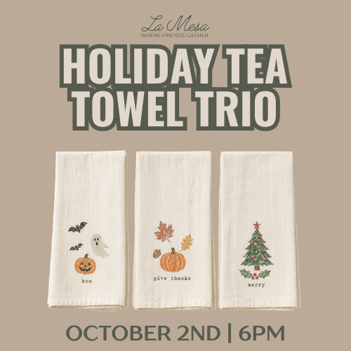 Holiday Stamped Tea Towel Trio