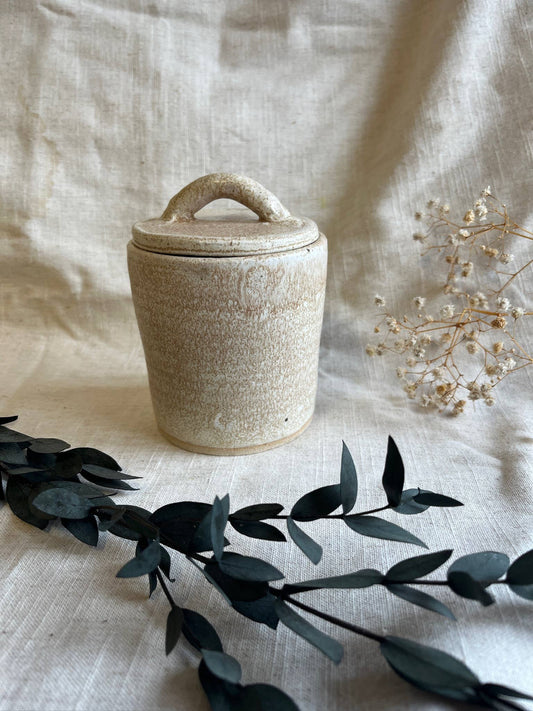 Cream Handmade Ceramic Butter Crock