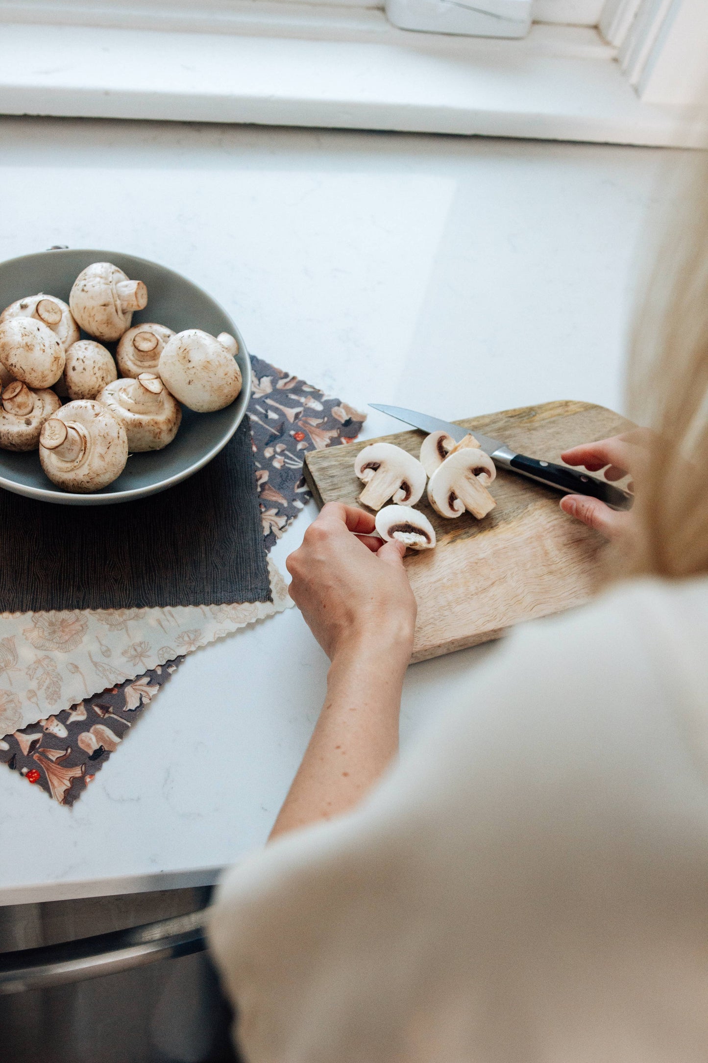 Reusable Beeswax Food Wraps: Mushrooms Set of 3