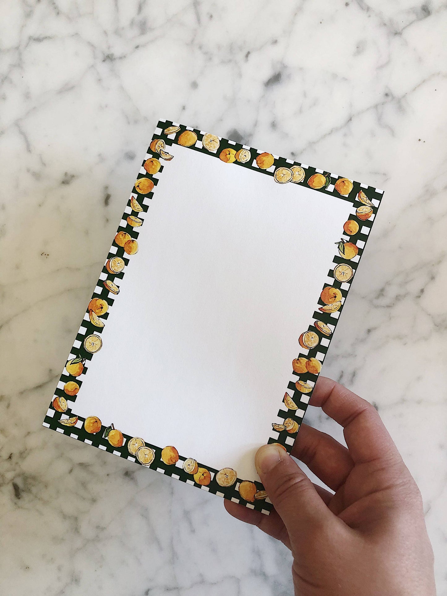 Orange Green Gingham Notepad