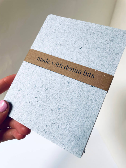 Mini Recycled Denim Confetti Notebook Eco-Friendly Paper