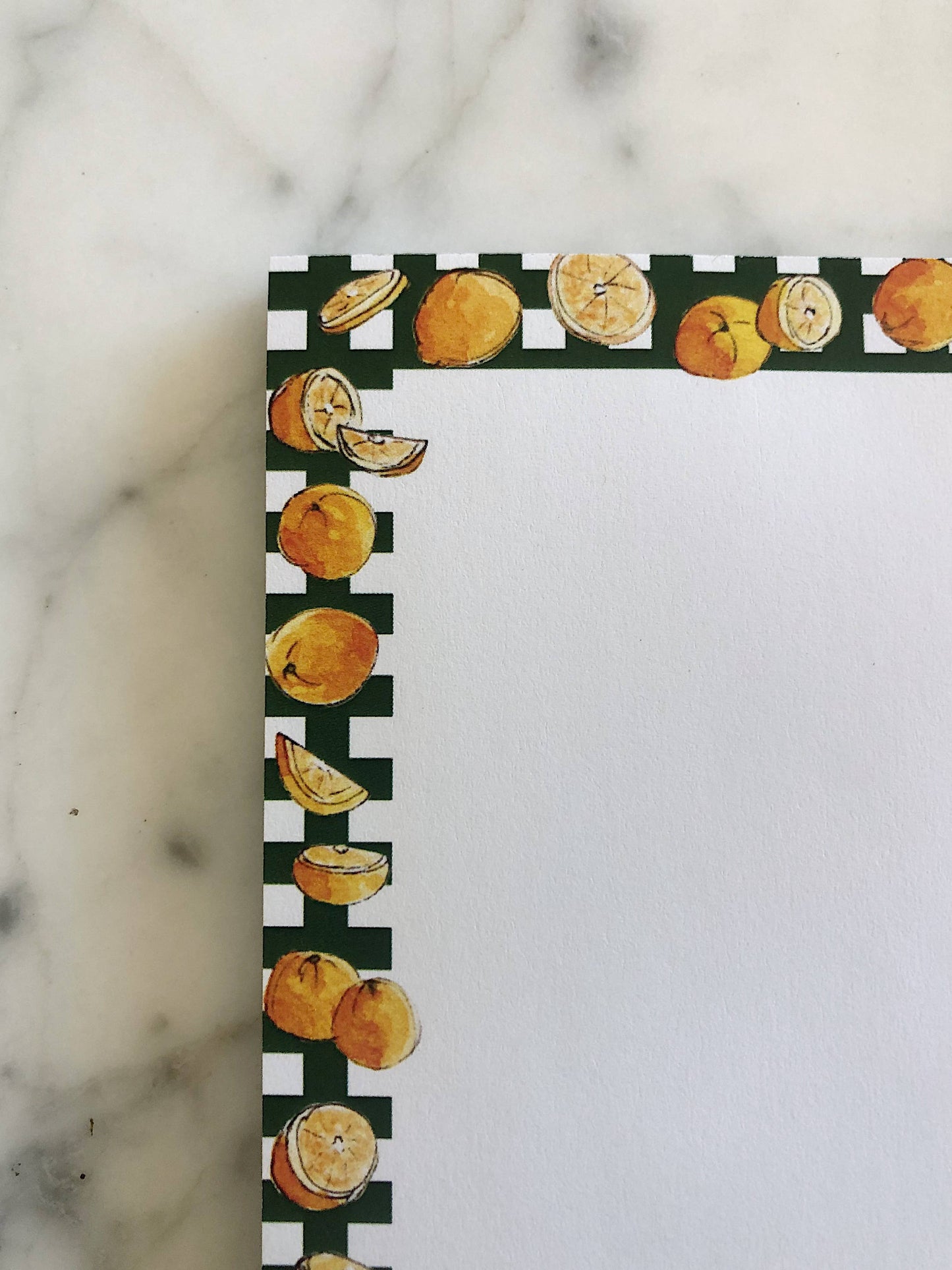 Orange Green Gingham Notepad