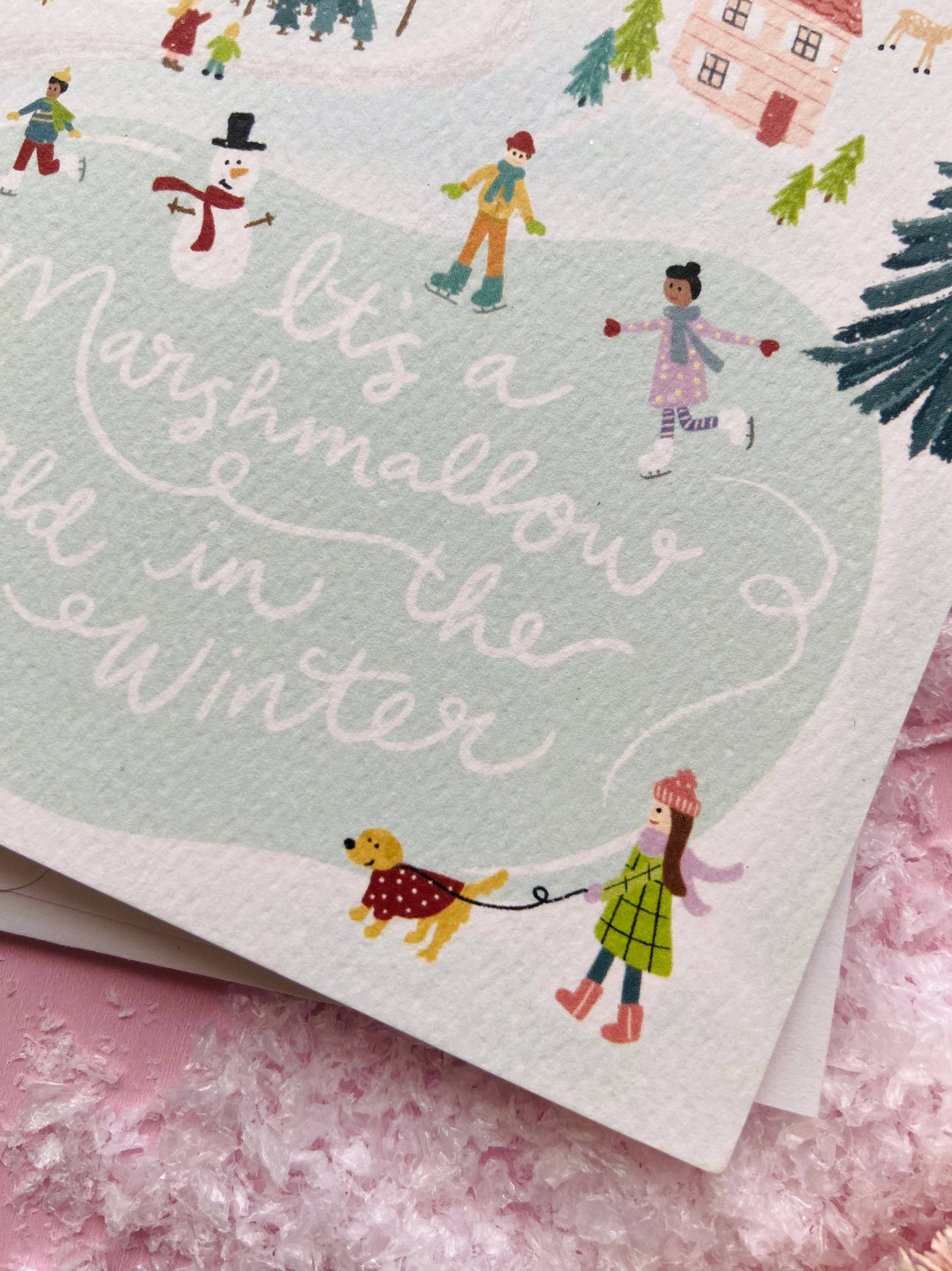 Christmas Skating Marshmallow World - Greeting Card
