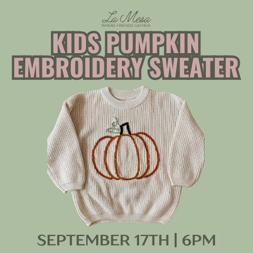 Kid's Pumpkin Embroidery Sweaters