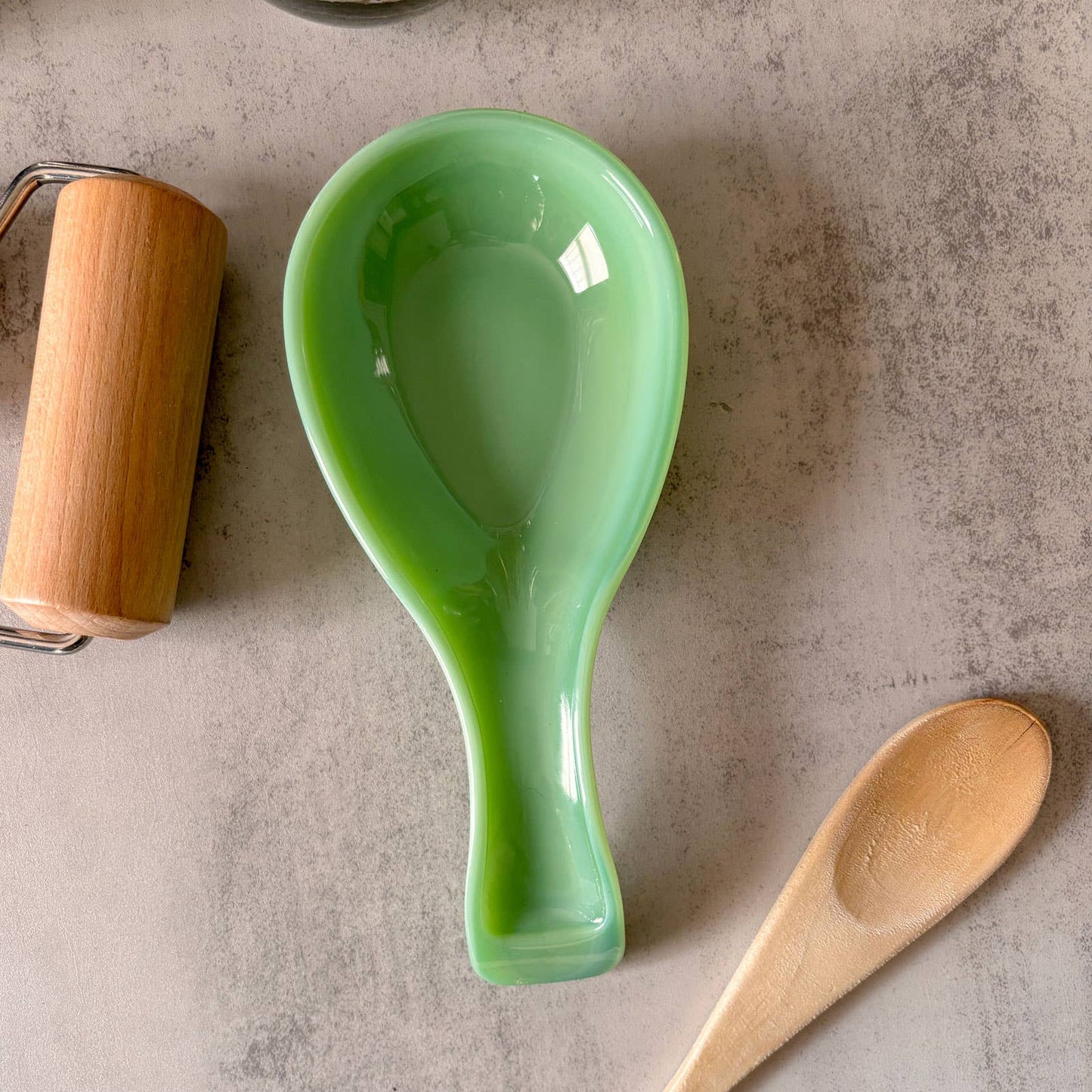 Jadeite Glass Collection Spoon Rest