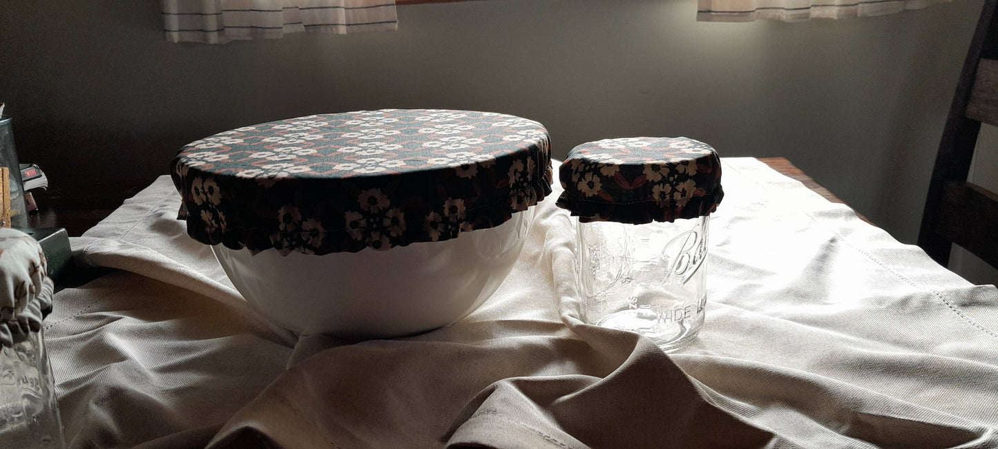 Sourdough Set ~ Waterproof Lined Bowl Cover & Jar Cover