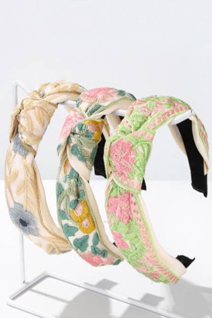 Floral Embroidery Handband