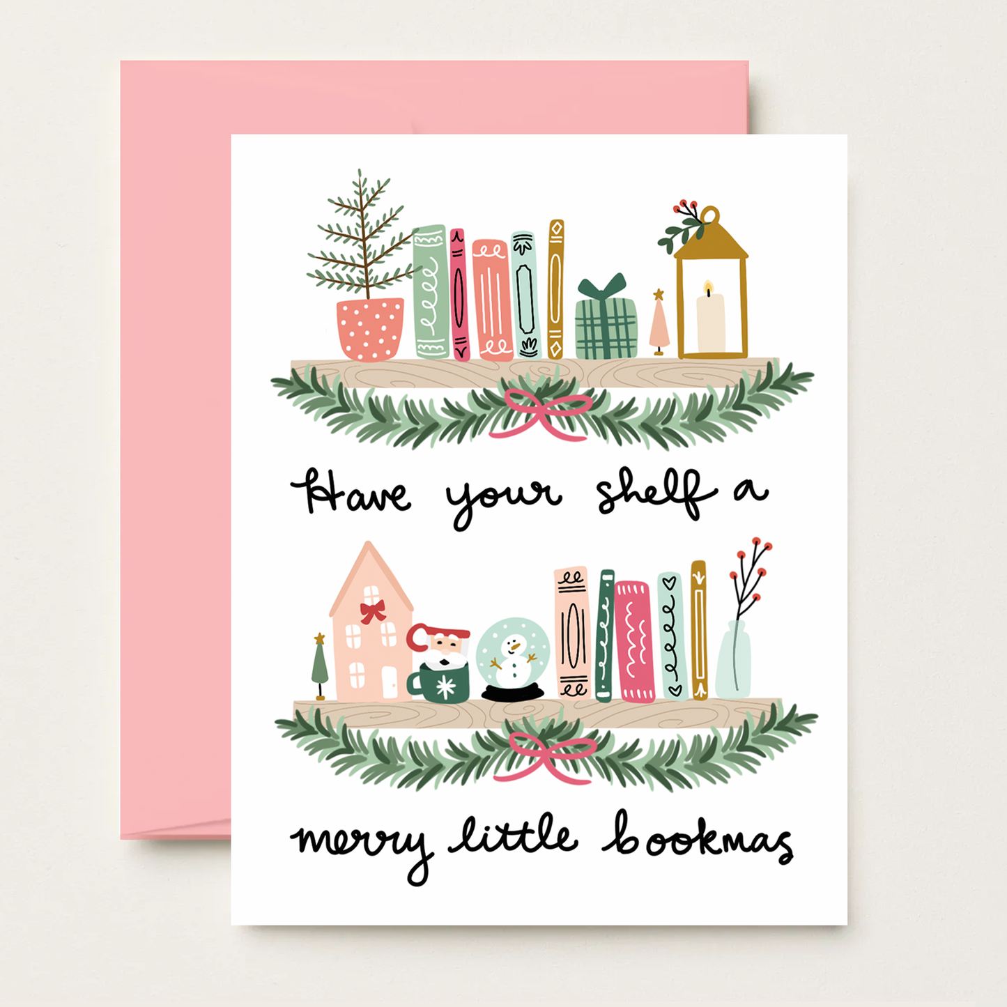 Christmas Merry Bookmas - Greeting Card