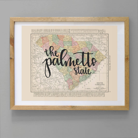 Vintage Map Prints - South Carolina
