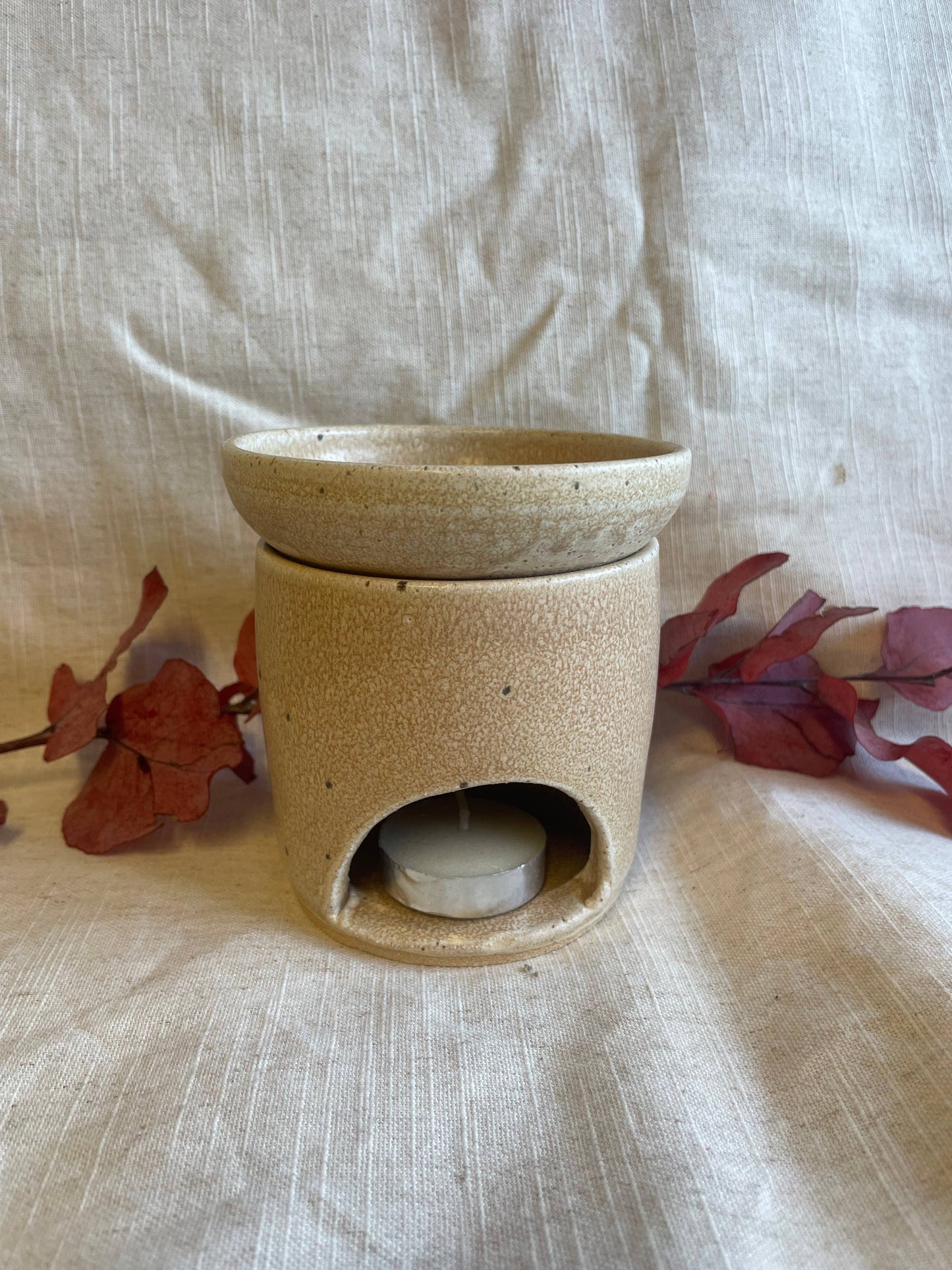 Cream Handmade Ceramic Oil/Wax Burner