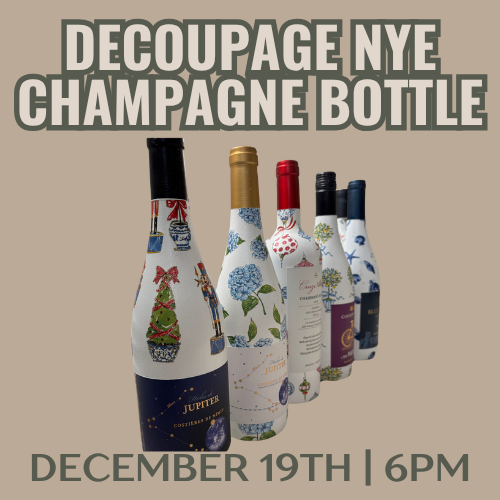 DIY Workshop: Decoupage Champagne Bottle