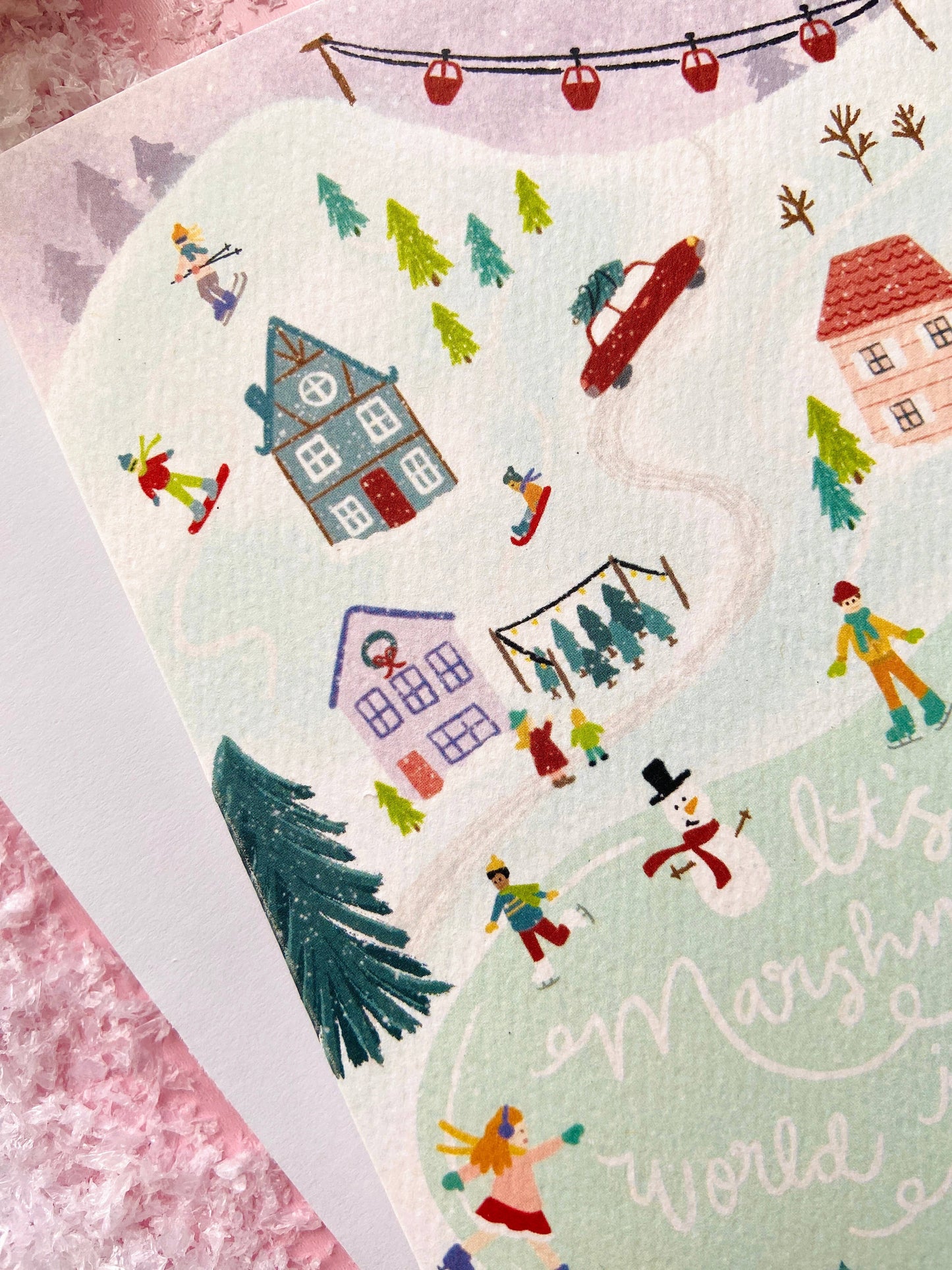 Christmas Skating Marshmallow World - Greeting Card