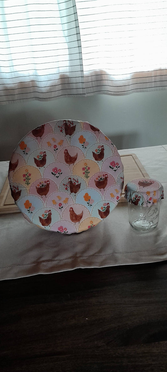 Sourdough Set ~ Waterproof Lined Bowl Cover & Jar Cover