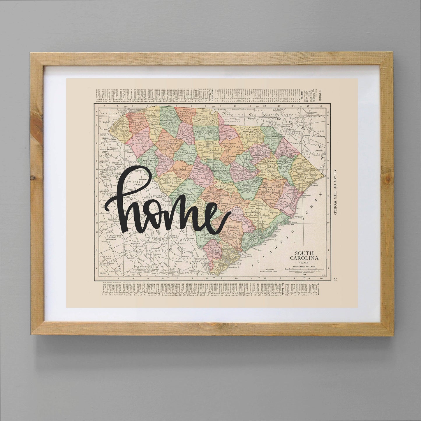 Vintage Map Prints - South Carolina