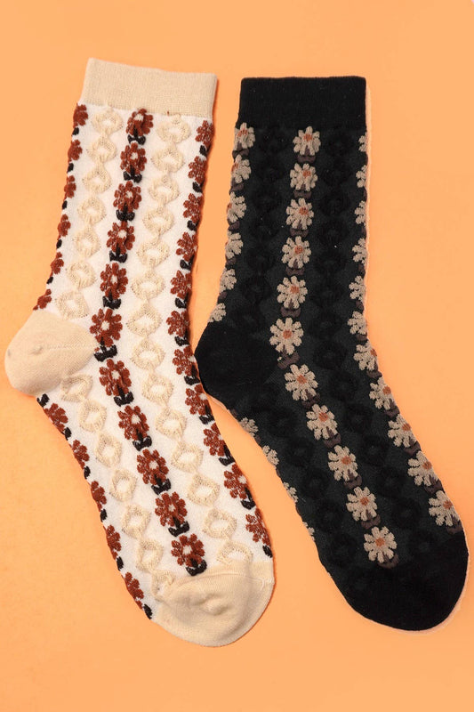 DAISY TEXTURED FLORAL CASUAL WOMAN SOCKS