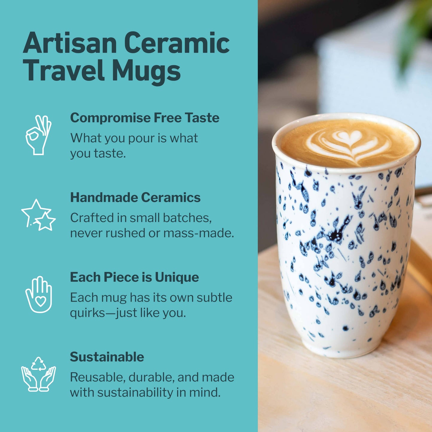 Orchid Ceramic Travel Mug – 12oz with Lid & Sleeve