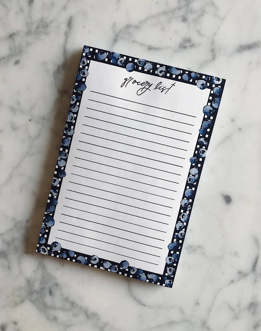 Small Blueberry Gingham Grocery List