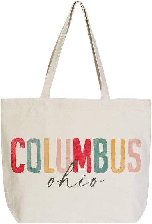 Watercolor City Canvas Tote