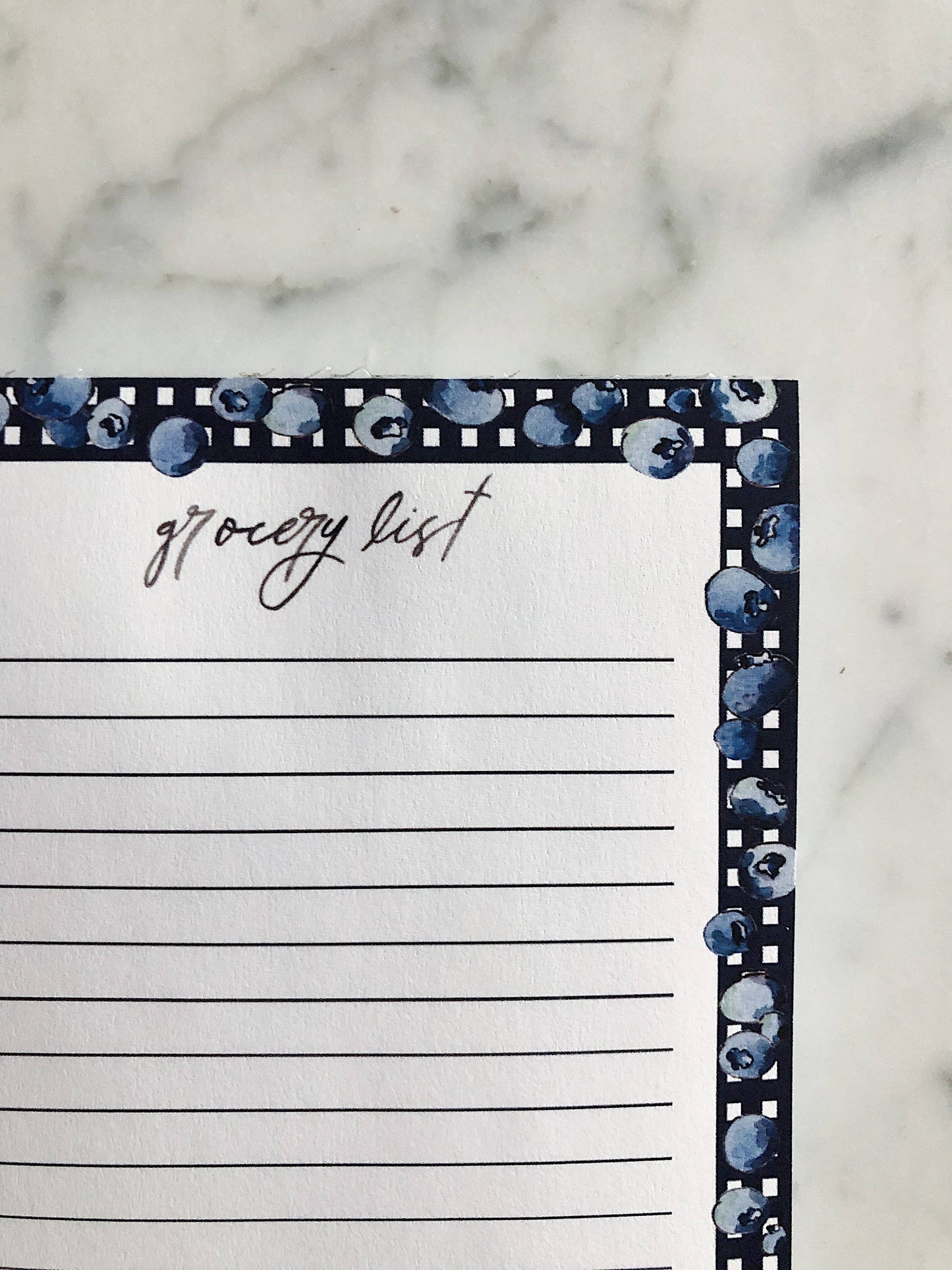 Small Blueberry Gingham Grocery List