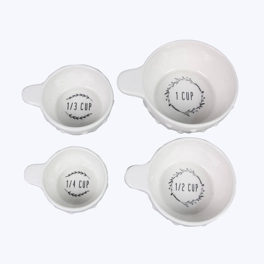 Cottage Core Ceramic Measuring Cups, 4pc set