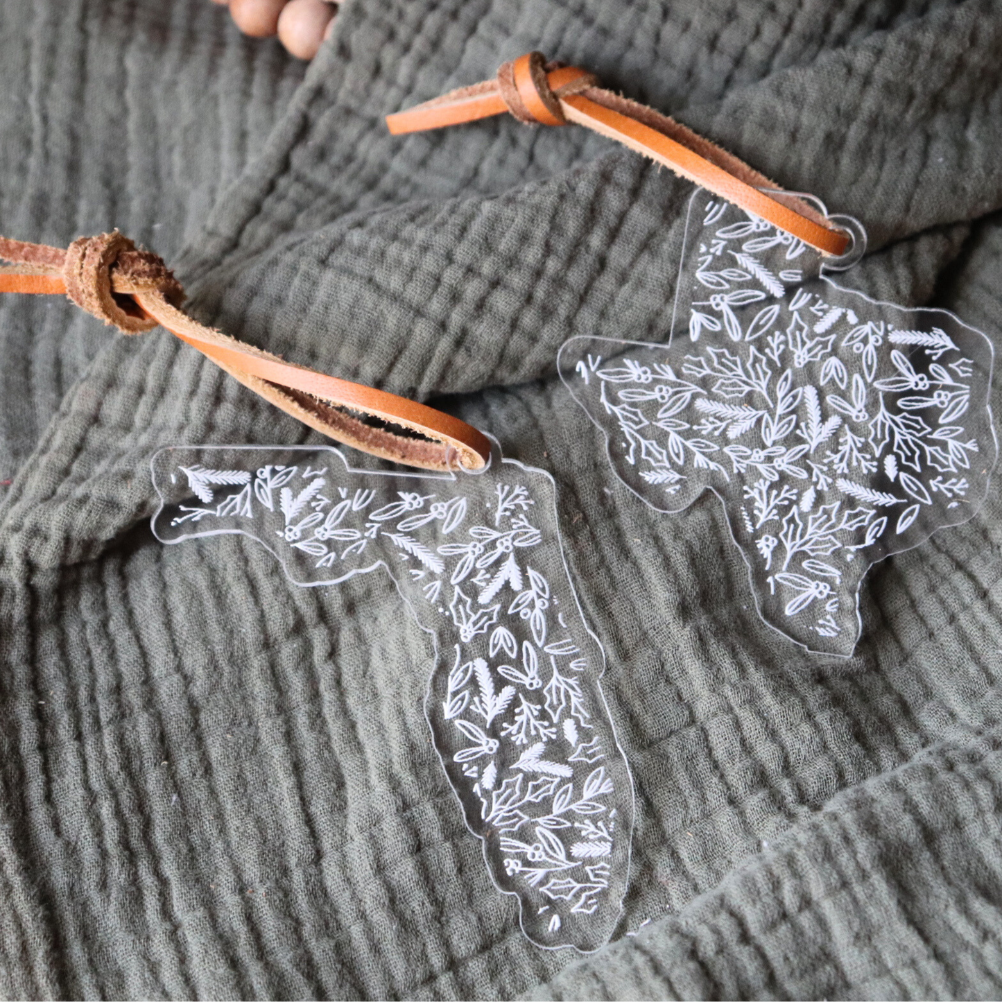 State-Shaped Acrylic Christmas Ornaments