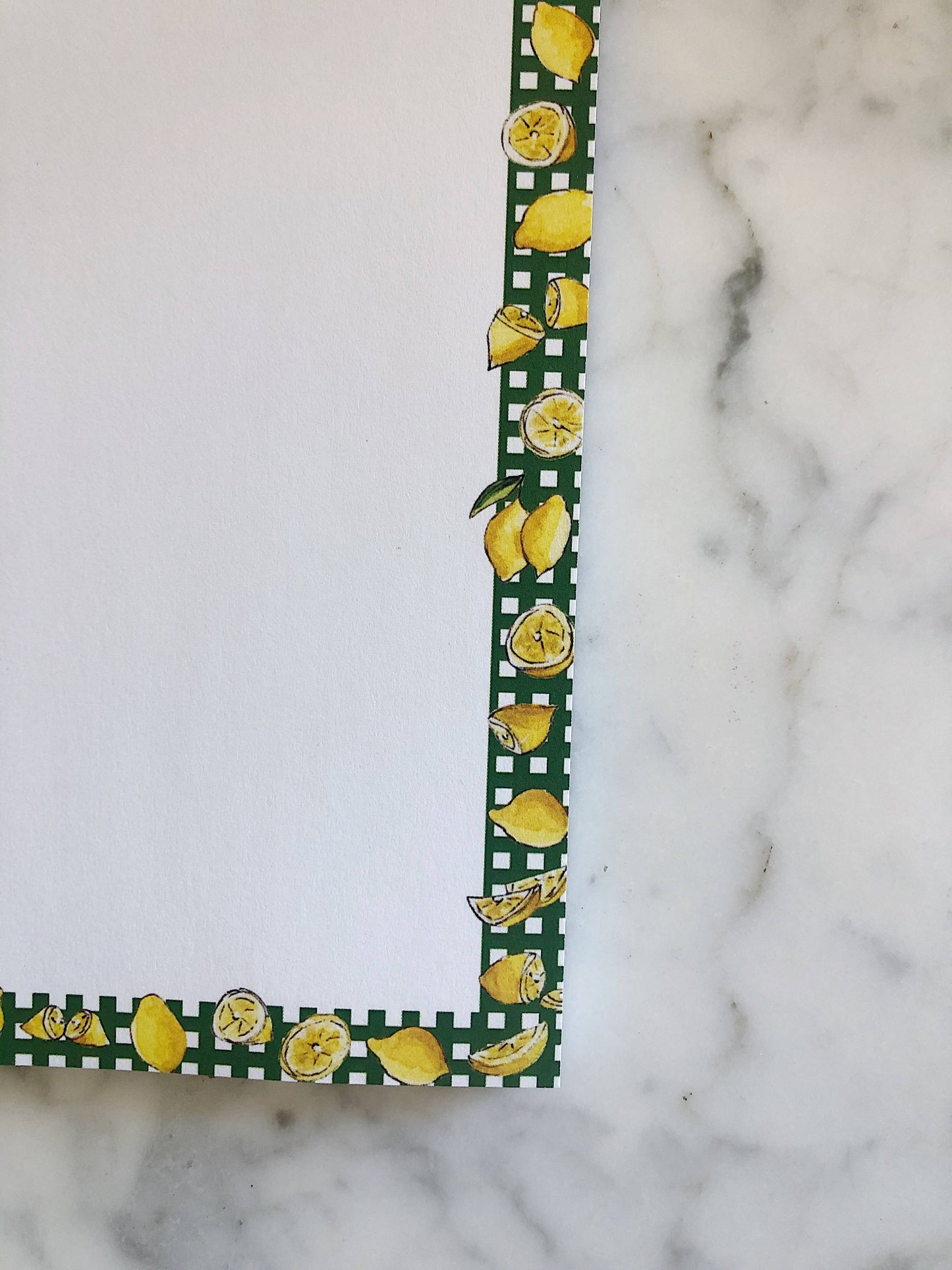 Lemon Green Gingham Notepad