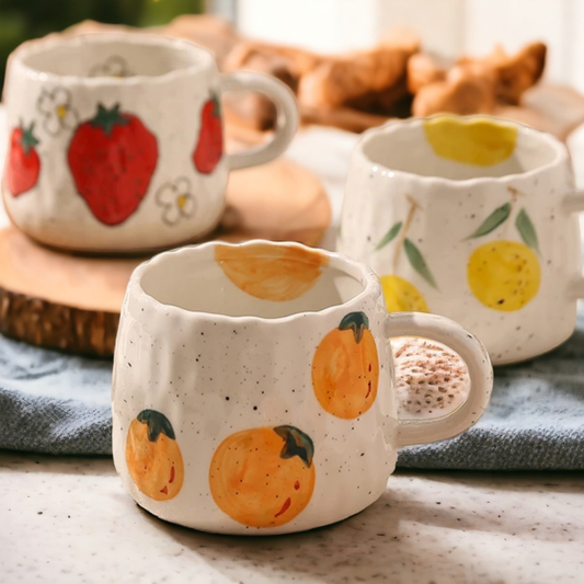 Ceramic Fruit Printed Mugs | Coffee Cups | Drinkware