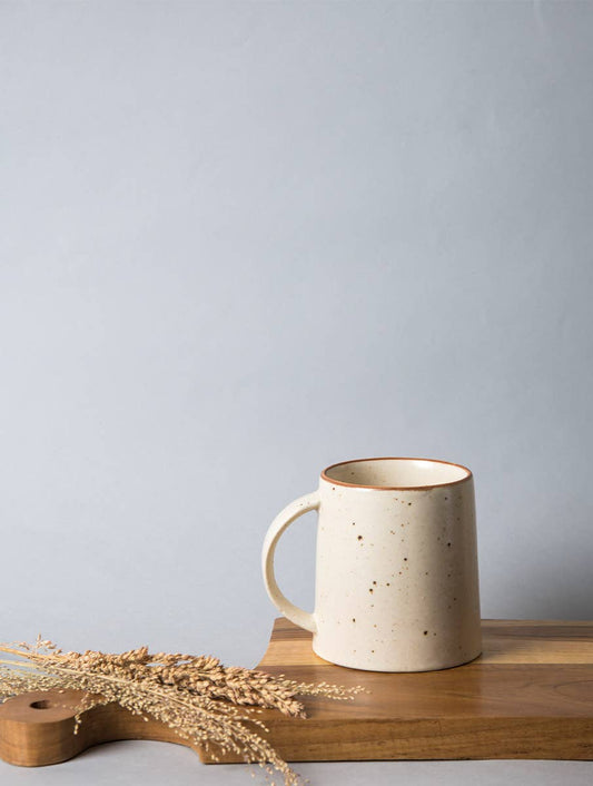 Rann Mug- Offwhite, 3.5 X 3.75 Inches